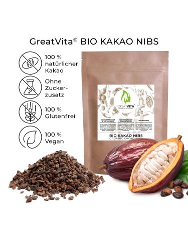 Organic Cocoa Nibs 800g - Raw Topping Additive-Free from Peru | GreatVita - Buy Online on GoSupps.com