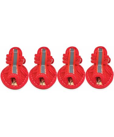 GabeFish Small Dog Summer Mesh Sandal Shoes | Breathable Paw Protectors for Puppy Cats | Size 3, Red - Buy Online on GoSupps.com