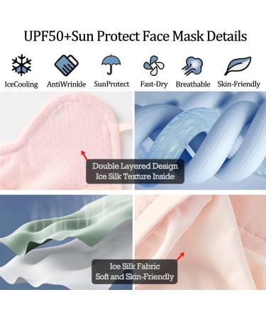 CCAIPU 2Pcs Face Mask for Sun Protection Reusable Washable Breathable Face Mask UV Protection Face Cover Motorcycle Cycling Sport Mask for Outdoor C-Blue/Pink/Purple - Buy Online on GoSupps.com