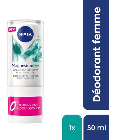 NIVEA MAGNESIUM DRY FRESH Roll-on Deodorant for Women (1x50ml) antiperspirant without aluminium salts roll-on 48H freshness sensation - Buy Online on GoSupps.com