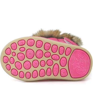 MINBEI Baby Girls Soft Leather Winter Snow Boots - Waterproof Toddler Girls Boots (Pink/White/Rose Gold/Brown) - Size 5.5 UK Child - S411 Rose - Buy Online on GoSupps.com
