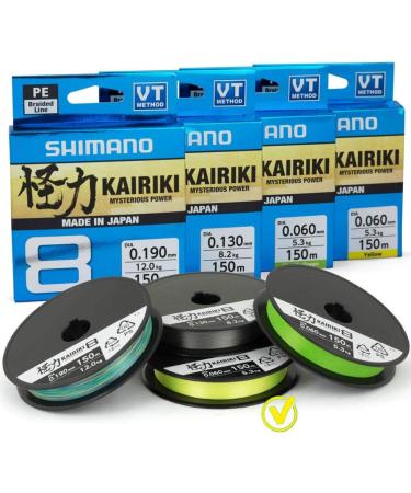 Buy Shimano Kairiki 8 Braided Fishing Line 300m - Yellow 0.16mm / 10.3kg | International Shipping Available - Buy Online on GoSupps.com
