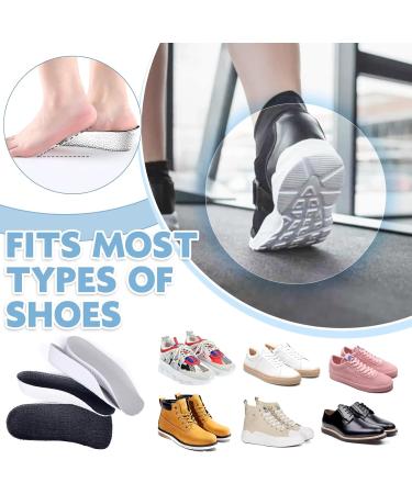 2 Pairs Orthopedic High Pads 1.0 - Arch Support Height Increase Insoles Invisible Shoe Lift Inserts for Men - Shock Absorption White/Black (2.5cm) - Buy Online on GoSupps.com