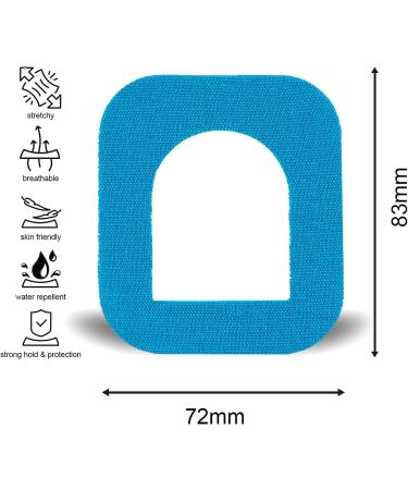 Fixed Tape for Omnipod | Breathable Self-Adhesive Hypoallergenic Waterproof Patch - 7 pcs Light Blue - Buy Online on GoSupps.com