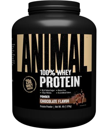 Animal Whey Protein Powder and Creatine Chews Tablets Bundle - Chocolate Flavored 4 lb Protein and Fruit Punch Flavored Creatine for Pre/Post Workout - Buy Online on GoSupps.com