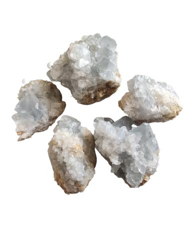 Natural Crystal Rough 100g Real Natural Celestite Geode Quartz Cluster Diffuser Oils Crystal Specimen Cluster Specimen for Decoration (Color : 90-100g Size : 2-3cm) 2-3cm 90-100g