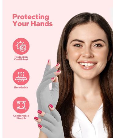 Meto UV Nail Gloves UPF50+ for Gel Nails - Gray - Buy Online on GoSupps.com