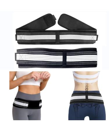 2PC Sacroiliac SI Joint Belt-Hip Braces Hip Pain-Lower Back Support Brace for Men and Women Adjustable Pelvis Compression Support Band Trochanter Stabilization Brace(2PC Size 21"-40")