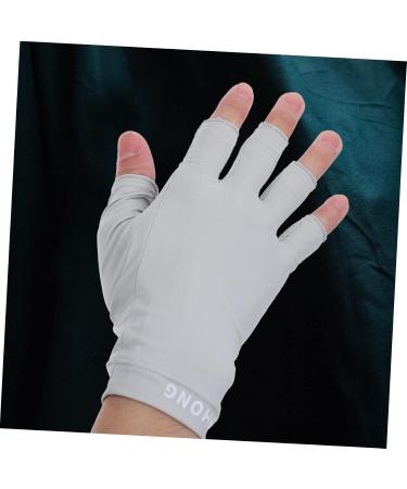 CLISPEED 1 Pair Uv Gloves Summer Beach Gloves Nail Dryer Uv Glove Sun Protective Gloves Uv Protection Gloves Sun Protection Gloves for Women Nail Gel Fabric Manicure Women's 19.5x8cm Light Grey - Buy Online on GoSupps.com