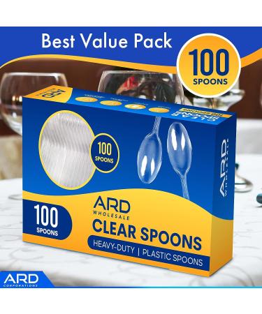 Ard Wholesale 100 Count Clear Extra Strong Spoons Cutlery Box - Heavy Duty and Durable - Buy Online on GoSupps.com