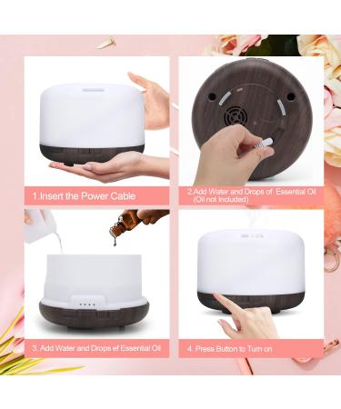 Buy Gohytal 500ml Aroma Diffuser - Ultrasound Essential Oil Diffuser with 7 LED Colors Remote Control & BPA-Free for Home Office Spa & Yoga - Buy Online on GoSupps.com