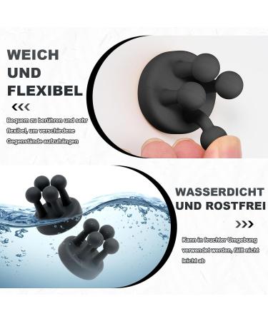 Spokki 8-Piece Silicone Toothbrush & Razor Holder Set - Waterproof No Drilling Multi-Function Wall Hook for Bathroom Kitchen & Office - Buy Online on GoSupps.com