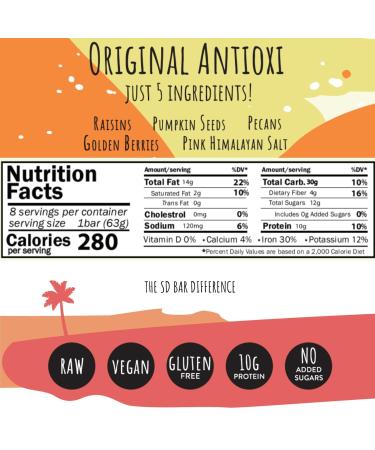 San Diego Bar - Raw Vegan Gluten Free Meal Bar | 10g Protein No Added Sugars | Pecan & Pumpkin Seeds - 4 Pack - Buy Online on GoSupps.com