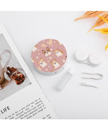 Corgi Dogs Contact Lens Travel Kit - Portable Cute Case with Mirror for Daily Outdoor Use | Perfect Gift for Dog Lovers - Buy Online on GoSupps.com