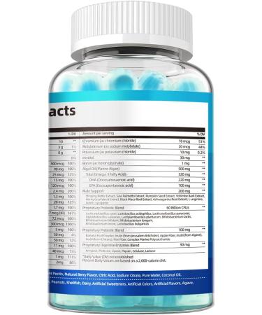 Multivitamin for Men Mens Multivitamins Gummies w/Omega-3 Probiotics Inositol Folate Biotin Zinc Vitamins A C D E B Support Heart Brain Muscle Energy Sugar-Free Berry Flavor 60 Count (Pack of 1) - Buy Online on GoSupps.com