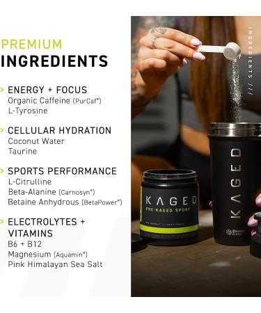 Kaged Pre Workout Powder - Energy, Focus, Hydration, Endurance - Organic Caffeine - Plant Based Citrulline - Blue Razz Flavor - Men and Women - Buy Online on GoSupps.com