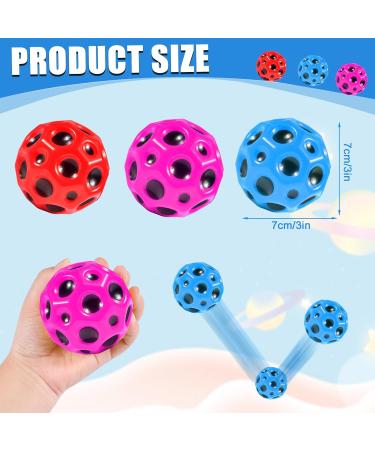 3x Astro Jump Balls - High Bounce Moon Balls for Kids | Red Pink Blue Bouncing Balls - Buy Online on GoSupps.com