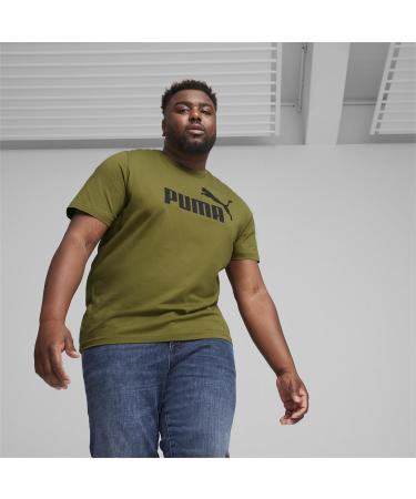 PUMA Men's ESS Logo Tee - Olive Green T-Shirt (1 Pack) | Shop Internationally - Buy Online on GoSupps.com
