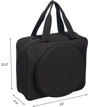 Portable Craft Kits Storage Bag - Embroidery Project Tote with Multifunctional Pockets (Black) - Buy Online on GoSupps.com