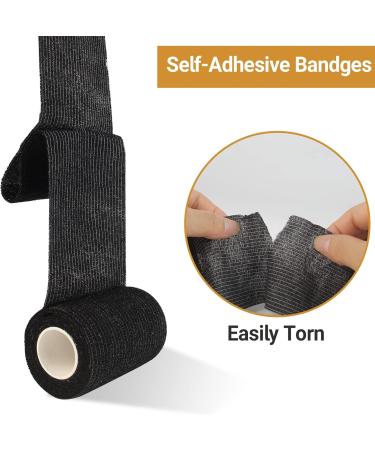 12 Pack Mysbo 3x5 Yards Self Adhesive Bandage Wrap - Stretch Athletic Tape for Sports - Black Non-Woven Vet Wrap - Medical Tape for First Aid - Buy Online on GoSupps.com