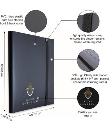 Card Guardian 9-Pocket Trading Card Album - Side Loading Binder for TCG Games (Black) - Buy Online on GoSupps.com
