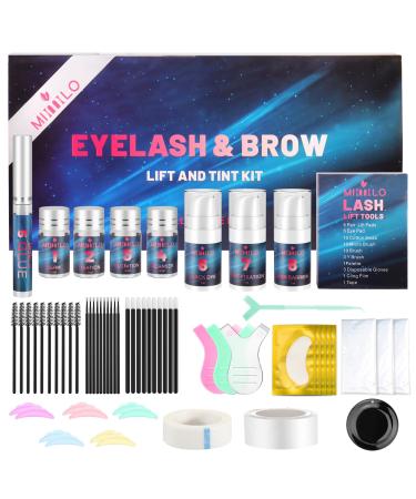 4 In 1 Lash Lift Kit & Brow Lamination Kit with Black Color Eyelash Perm Kit at Home for Beginner Salon-Quality Lash Curling with Detailed Instruction Safe and Effective Result Lasts For 6-8 Weeks