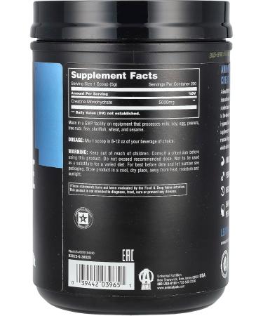 Animal Micronized Creatine Monohydrate Powder - Unflavored 2.2 lb (1 kg) | Premium Quality Creatine for Optimal Performance - Buy Online on GoSupps.com