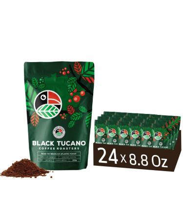 Black Tucano Brazilian Specialty Medium Roast Organic Coffee - Premium 86+ Points - Ground Coffee - 250g 24 Pack
