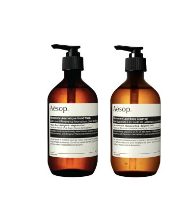 Aesop Reverence Aromatique Hand Wash & Geranium Leaf Body Cleanser | Non-Drying Hand & Body Set | 16.9 oz each