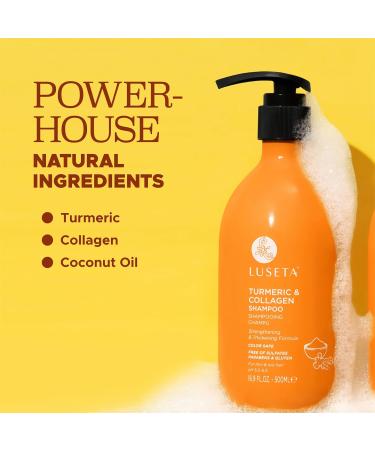 Luseta Hair Growth Shampoo - Turmeric & Collagen Thickening Formula for Thinning & Oily Hair - Color Safe Sulfate & Paraben Free - 16.9 Oz - Buy Online on GoSupps.com