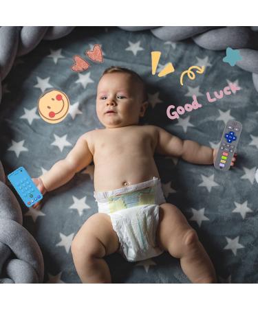 Silicone Remote Control Shape Baby Teething Toys 2 Pack | Chew Toys for Boys and Girls | Silicone Teether Toy for Babies 3-12 Months | Grey+Blue - Buy Online on GoSupps.com