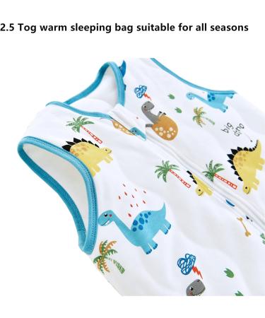 Chilsuessy Toddler Sleeping Bag with Feet | 2.5 Tog CPC Certified Baby Sleep Sack | Dinosaur Park Design | 80cm/2-3 Years - Buy Online on GoSupps.com