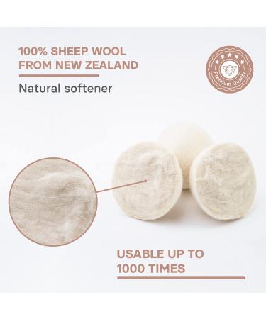 Valneo 6 Natural Sheep Wool Dryer Balls - Gentle & Efficient for Tumble Dryers | White, Set of 6 - Buy Online on GoSupps.com