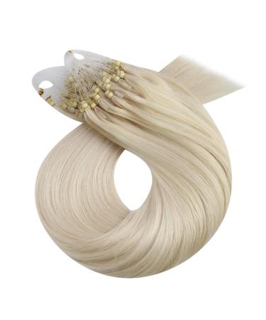 Moresoo Microring Extensions Real Hair Remy Blond - Cold Fusion Hair Extensions #60 50g 55cm - Premium Platinblond Microring Loop Extensions - Buy Online on GoSupps.com