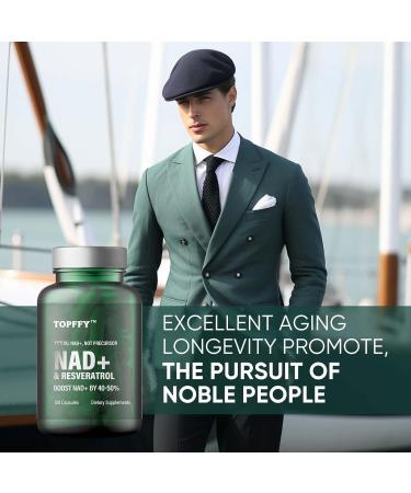 Topffy NAD+ & Resveratrol Supplement - 120 Capsules - Buy Online on GoSupps.com