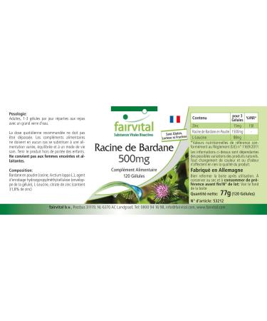 Fairvital | Burdock Root 500mg with Zinc - 120 Vegan Highly Dosed Capsule - Buy Online on GoSupps.com