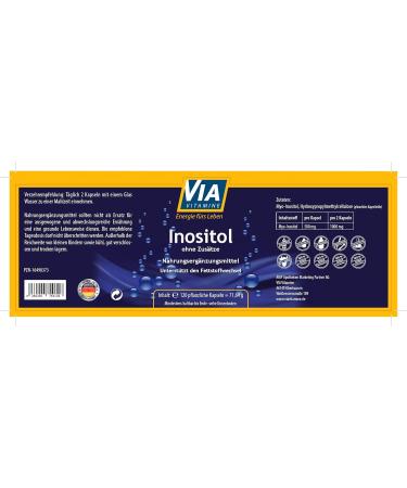 Buy Pure Myo Inositol 500mg - Vegan Inositol 120 Capsules | German Quality No Additives - International Shipping Available - Buy Online on GoSupps.com