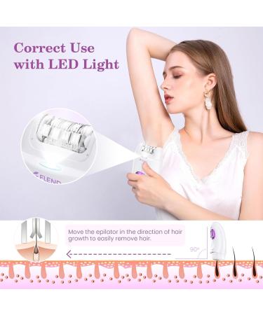 Facial Epilator for Women with 2 Speeds - Cordless 2-in-1 Epilator and Shaver with LED Light in Purple - Ideal for Face, Body, Armpit, Bikini, and Leg Hair Removal - Buy Online on GoSupps.com