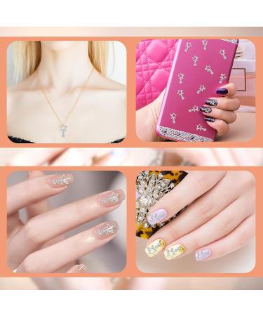 10 Pcs Shiny Crystal Nail Charms - Silver Diamonds 3D Rhinestones for Nail Art Designs - Buy Online on GoSupps.com