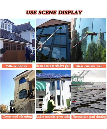 3.6-10.8M Water-Bearing Telescopic Rod Telescopic Window Cleaner Professional Set Window Cleaning Rod Aluminum Telescopic Rod Glass Cleaning photovoltaic Panel 12FT/3.6M - Buy Online on GoSupps.com