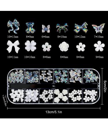 Nail Art Design Manicure Set DIY Nails Accessories Charm Multi Shaped Jelly Bear Shape White Flower Nail Art Charms Nail Art Rhinestones Kit - Buy Online on GoSupps.com