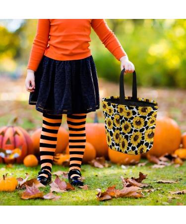 ZOPIPUQD Sunflower Cow Halloween Bucket Candy Tote Bags Trick Or Treat Bags Decor Gifts for Adults Boys Girls - Buy Online on GoSupps.com