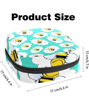 Stylish Menstruation Bag with Zipper | Cute Bee Pattern | Women's Tampon & Napkin Organizer | Perfect for Girls & Women - Buy Online on GoSupps.com