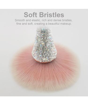 Luxury Bling Rhinestone Retractable Makeup Brush - Portable Silver Foundation Brush with Soft Bristles - Buy Online on GoSupps.com