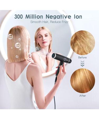 Ions 2000W Hair Dryer - Quick Drying Brushless Motor Magnetic Diffuser LCD Display | Lightweight & Quiet for Home Salon & Travel (Black) - Buy Online on GoSupps.com