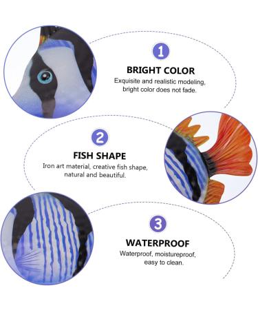 ABOOFAN 1pc Decorative Fish Wall Hanging Ornament Metal Fish Wall Art Wall Hanging Decoration The Fence Iron Purple 26x16.3cm - Buy Online on GoSupps.com