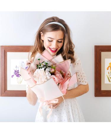 60 Sheets Waterproof Flower Wrapping Paper with Ribbons, Bouquet Pins - Ideal for Mother's Day, Valentine's Day, Weddings - 3 Colors Available - Buy Online on GoSupps.com