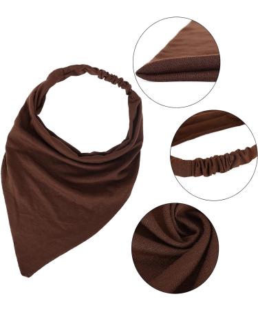 MapofBeauty 13 Inch 6 Pieces Soft Elastic Triangle Non-slip Bandana Head Scarves Headband (Black/Grey/Deep Coffee/Brown/Light Brown/Khaki) - Buy Online on GoSupps.com