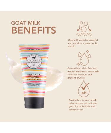 Dionis Goat Milk Skincare Whipped Body Scrub - Hydrating & Softening (Sea Treasures) | USA Cruelty-Free Paraben-Free - 6 oz - Buy Online on GoSupps.com