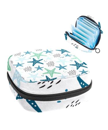 Women's bonds Stilling Pockets Still Pad Halter Marineblau Gr n Seesterne Pattern Portable Period Kit Bag Feminine Product Bay For Women Girls Color2
